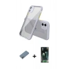 MARSİLYAN™- iPhone 12 Mini Kılıf Nova Asil Özel Seri - Şeffaf 360 Full Body Arka Koruyucu + Shine Kamera Lens Koruma Cam - GI