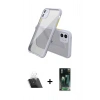 MARSİLYAN™- iPhone 12 Mini Kılıf Nova Asil Özel Seri - Şeffaf 360 Full Body Arka Koruyucu + Kamera Lens Koruma Cam - SF