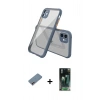 MARSİLYAN™- iPhone 12 Mini Kılıf Nova Asil Özel Seri - Şeffaf 360 Full Body Arka Koruyucu + Pembe Shine Kamera Lens Koruma Cam