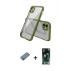MARSİLYAN™- iPhone 12 Mini Kılıf Nova Asil Özel Seri - Şeffaf 360 Full Body Arka Koruyucu + Pembe Shine Kamera Lens Koruma Cam