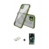 MARSİLYAN™- iPhone 12 Mini Kılıf Nova Asil Özel Seri - Şeffaf 360 Full Body Arka Koruyucu + Renkli Kamera Lens Koruma Cam - SI