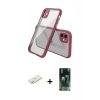 MARSİLYAN™- iPhone 12 Mini Kılıf Nova Asil Özel Seri - Şeffaf 360 Full Body Arka Koruyucu + Renkli Kamera Lens Koruma Cam - SI