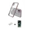 MARSİLYAN™- iPhone 12 Mini Kılıf Nova Asil Özel Seri - Şeffaf 360 Full Body Arka Koruyucu + Renkli Kamera Lens Koruma Cam - PE