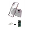 MARSİLYAN™- iPhone 12 Mini Kılıf Nova Asil Özel Seri - Şeffaf 360 Full Body Arka Koruyucu + Renkli Kamera Lens Koruma Cam - SI