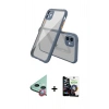 MARSİLYAN™- iPhone 12 Mini Kılıf Nova Asil Özel Seri - Şeffaf Temperli Cam Ekran Koruyucu + Kırmızı Raze Metal Kamera Lens