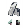 MARSİLYAN™- iPhone 12 Mini Kılıf Nova Asil Özel Seri - Şeffaf Temperli Cam Ekran Koruyucu + Kırmızı Raze Metal Kamera Lens