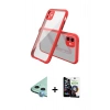 MARSİLYAN™- iPhone 12 Mini Kılıf Nova Asil Özel Seri - Şeffaf Temperli Cam Ekran Koruyucu + Raze Metal Kamera Lens - MI