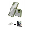 MARSİLYAN™- iPhone 12 Mini Kılıf Nova Asil Özel Seri - Şeffaf Temperli Cam Ekran Koruyucu + Pembe Renkli Kamera Lens Koruma Cam