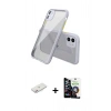 MARSİLYAN™- iPhone 12 Mini Kılıf Nova Asil Özel Seri - Şeffaf Temperli Cam Ekran Koruyucu + Renkli Kamera Lens Koruma Cam - PE