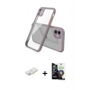 MARSİLYAN™- iPhone 12 Mini Kılıf Nova Asil Özel Seri - Şeffaf Temperli Cam Ekran Koruyucu + Renkli Kamera Lens Koruma Cam - SI