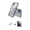 MARSİLYAN™- iPhone 12 Mini Kılıf Nova Asil Özel Seri - Şeffaf Temperli Cam Ekran Koruyucu + Sarı Renkli Kamera Lens Koruma Cam