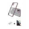 MARSİLYAN™- iPhone 12 Mini Kılıf Nova Asil Özel Seri - Şeffaf Temperli Cam Ekran Koruyucu + Sarı Renkli Kamera Lens Koruma Cam