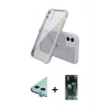 MARSİLYAN™- iPhone 12 Mini Kılıf Nova Asil Özel Seri - Siyah 360 Mat Full Body Arka Koruyucu + Raze Metal Kamera Lens - MI