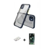 MARSİLYAN™- iPhone 12 Mini Kılıf Nova Asil Özel Seri - Siyah 360 Mat Full Body Arka Koruyucu + Renkli Kamera Lens Koruma Cam - PE