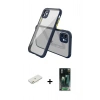 MARSİLYAN™- iPhone 12 Mini Kılıf Nova Asil Özel Seri - Siyah 360 Mat Full Body Arka Koruyucu + Renkli Kamera Lens Koruma Cam - TU