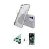 MARSİLYAN™- iPhone 12 Mini Kılıf Nova Asil Özel Seri - Siyah 360 Mat Full Body Arka Koruyucu + Raze Metal Kamera Lens - YL