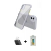 MARSİLYAN™- iPhone 12 Mini Kılıf Nova Asil Özel Seri - Siyah Polymer Nano Ekran Koruyucu + Kamera Lens Koruma Cam - SF