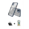 MARSİLYAN™- iPhone 12 Mini Kılıf Nova Asil Özel Seri - Siyah Polymer Nano Ekran Koruyucu + Kamera Lens Koruma Cam - SF