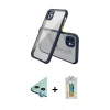 MARSİLYAN™- iPhone 12 Mini Kılıf Nova Asil Özel Seri - Siyah Polymer Nano Ekran Koruyucu + Raze Metal Kamera Lens - MI
