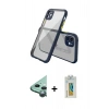 MARSİLYAN™- iPhone 12 Mini Kılıf Nova Asil Özel Seri - Siyah Polymer Nano Ekran Koruyucu + Raze Metal Kamera Lens - YL
