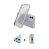MARSİLYAN™- iPhone 12 Mini Kılıf Nova Asil Özel Seri - Siyah Polymer Nano Ekran Koruyucu + Raze Metal Kamera Lens - MI