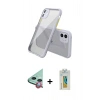MARSİLYAN™- iPhone 12 Mini Kılıf Nova Asil Özel Seri - Siyah Polymer Nano Ekran Koruyucu + Raze Metal Kamera Lens - KI