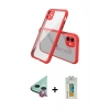 MARSİLYAN™- iPhone 12 Mini Kılıf Nova Asil Özel Seri - Siyah Polymer Nano Ekran Koruyucu + Raze Metal Kamera Lens - KI