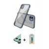 MARSİLYAN™- iPhone 12 Mini Kılıf Nova Asil Özel Seri - Siyah Polymer Nano Ekran Koruyucu + Raze Metal Kamera Lens - YL