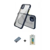 MARSİLYAN™- iPhone 12 Mini Kılıf Nova Asil Özel Seri - Siyah Polymer Nano Ekran Koruyucu + Shine Kamera Lens Koruma Cam - PE