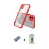 MARSİLYAN™- iPhone 12 Mini Kılıf Nova Asil Özel Seri - Siyah Polymer Nano Ekran Koruyucu + Shine Kamera Lens Koruma Cam - SABE