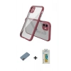 MARSİLYAN™- iPhone 12 Mini Kılıf Nova Asil Özel Seri - Siyah Polymer Nano Ekran Koruyucu + Shine Kamera Lens Koruma Cam - PE