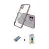 MARSİLYAN™- iPhone 12 Mini Kılıf Nova Asil Özel Seri - Siyah Polymer Nano Ekran Koruyucu + Shine Kamera Lens Koruma Cam - MI