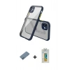 MARSİLYAN™- iPhone 12 Mini Kılıf Nova Asil Özel Seri - Siyah Polymer Nano Ekran Koruyucu + Shine Kamera Lens Koruma Cam - MI