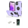 MARSİLYAN™- iPhone 12 Mini Kılıf Odak Form Prime - Şeffaf 360 Full Body Arka Koruyucu + Renkli Kamera Lens Koruma Cam - TU