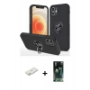 MARSİLYAN™- iPhone 12 Mini Kılıf Odak Form Prime - Şeffaf 360 Full Body Arka Koruyucu + Renkli Kamera Lens Koruma Cam - TU