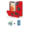 MARSİLYAN™- iPhone 12 Mini Kılıf Odak Form Prime - Şeffaf Royal Nano Ekran Koruyucu + Raze Metal Kamera Lens - MI