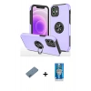 MARSİLYAN™- iPhone 12 Mini Kılıf Odak Form Prime - Şeffaf Royal Nano Ekran Koruyucu + Shine Kamera Lens Koruma Cam - MI