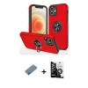 MARSİLYAN™- iPhone 12 Mini Kılıf Odak Form Prime - Şeffaf Temperli Cam Ekran Koruyucu + Shine Kamera Lens Koruma Cam - GI