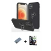 MARSİLYAN™- iPhone 12 Mini Kılıf Odak Form Prime - Şeffaf Temperli Cam Ekran Koruyucu + Shine Kamera Lens Koruma Cam - GI