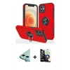 MARSİLYAN™- iPhone 12 Mini Kılıf Odak Form Prime - Şeffaf Temperli Cam Ekran Koruyucu + Mavi Raze Metal Kamera Lens