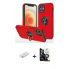 MARSİLYAN™- iPhone 12 Mini Kılıf Odak Form Prime - Şeffaf Temperli Cam Ekran Koruyucu + Renkli Kamera Lens Koruma Cam - SI