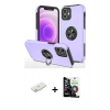 MARSİLYAN™- iPhone 12 Mini Kılıf Odak Form Prime - Şeffaf Temperli Cam Ekran Koruyucu + Sarı Renkli Kamera Lens Koruma Cam