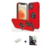 MARSİLYAN™- iPhone 12 Mini Kılıf Odak Form Prime - Şeffaf Temperli Cam Ekran Koruyucu + Sarı Renkli Kamera Lens Koruma Cam