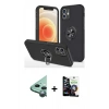 MARSİLYAN™- iPhone 12 Mini Kılıf Odak Form Prime - Şeffaf Temperli Cam Ekran Koruyucu + Raze Metal Kamera Lens - YL