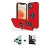 MARSİLYAN™- iPhone 12 Mini Kılıf Odak Form Prime - Şeffaf Temperli Cam Ekran Koruyucu + Raze Metal Kamera Lens - YL