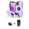 MARSİLYAN™- iPhone 12 Mini Kılıf Odak Form Prime - Siyah 360 Mat Full Body Arka Koruyucu + Kamera Lens Koruma Cam - SF
