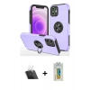 MARSİLYAN™- iPhone 12 Mini Kılıf Odak Form Prime - Siyah Polymer Nano Ekran Koruyucu + Kamera Lens Koruma Cam - SF