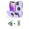 MARSİLYAN™- iPhone 12 Mini Kılıf Odak Form Prime - Siyah Polymer Nano Ekran Koruyucu + Raze Metal Kamera Lens - YL