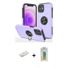 MARSİLYAN™- iPhone 12 Mini Kılıf Odak Form Prime - Siyah Polymer Nano Ekran Koruyucu + Renkli Kamera Lens Koruma Cam - TU