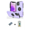 MARSİLYAN™- iPhone 12 Mini Kılıf Odak Form Prime - Siyah Polymer Nano Ekran Koruyucu + Shine Kamera Lens Koruma Cam - SABE